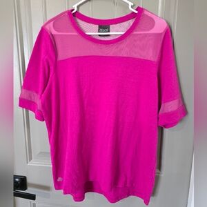 Zelos Womans XL Bright Pink And Mesh Short Sleeve Shirt